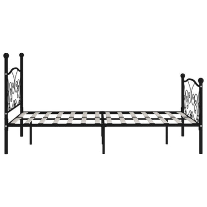 Bed Frame | Black | Metal, Plywood | Double | Modern | Bed Frame