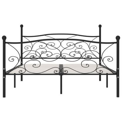 Bed Frame | Black | Metal, Plywood | Double |  Simple  | Bed Frame