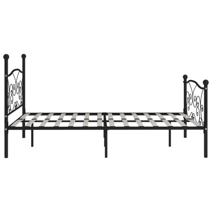 Bed Frame | Black | Metal, Plywood | Double |  Simple  | Bed Frame