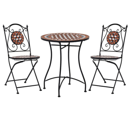 Mosaic Bistro Set | Terracotta | Powder-coated iron, ceramic tile