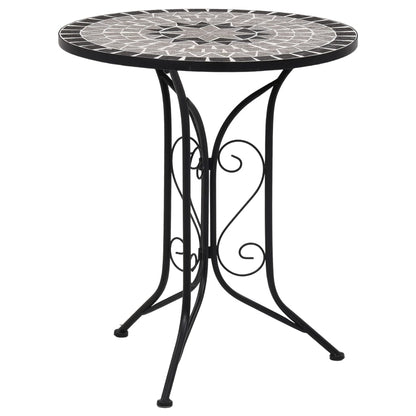 Mosaic Bistro Set | Grey and Black | Powder-coated iron and ceramic