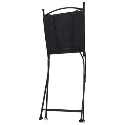 Mosaic Bistro Set | Grey and Black | Powder-coated iron and ceramic