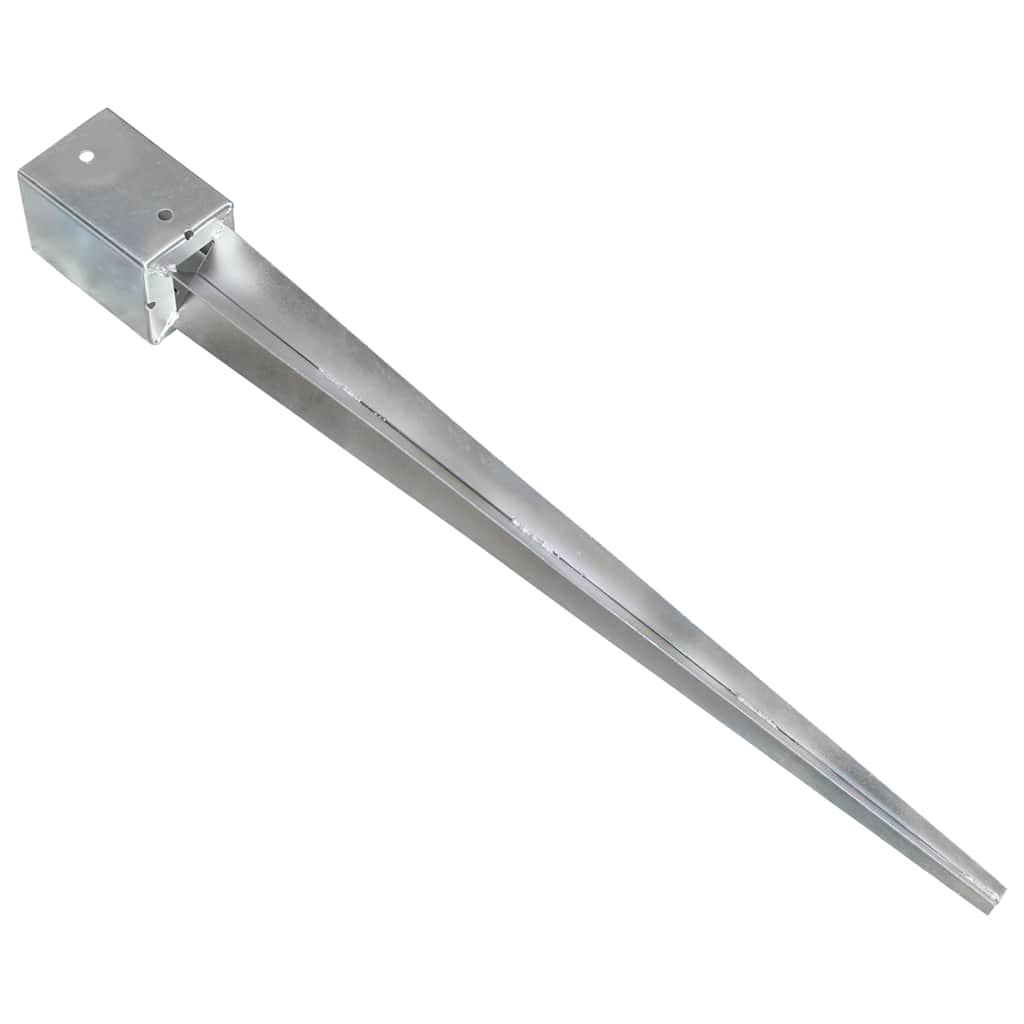 Ground Spikes 6 pcs Silver 9x9x90 cm Galvanised Steel