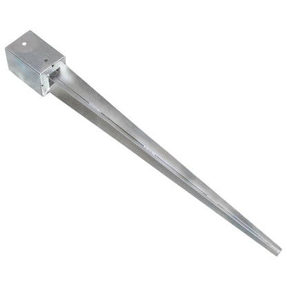Ground Spikes 6 pcs Silver 9x9x90 cm Galvanised Steel