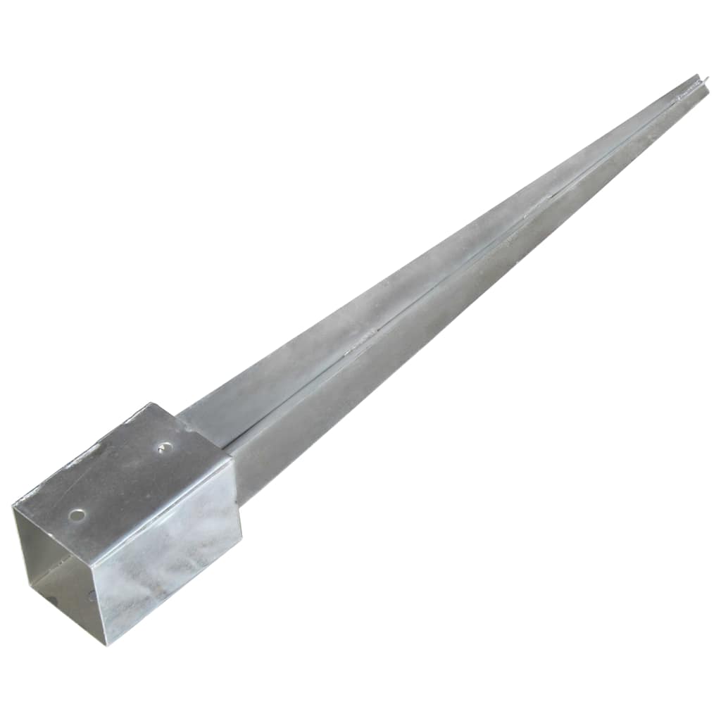 Ground Spikes 6 pcs Silver 9x9x90 cm Galvanised Steel
