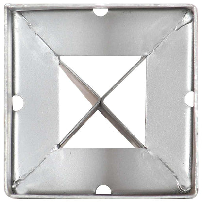 Ground Spikes 6 pcs Silver 9x9x90 cm Galvanised Steel