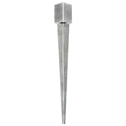 Ground Spikes 12 pcs Silver 9x9x90 cm Galvanised Steel