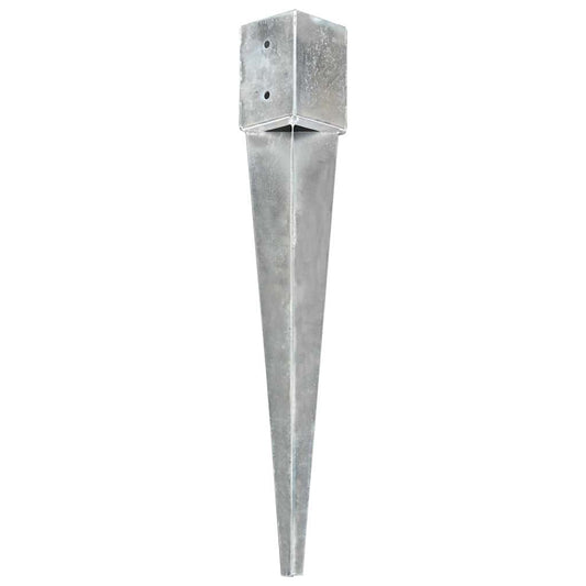 145420 vidaXL Ground Spikes 6 pcs Silver 10x10x76 cm Galvanised Steel