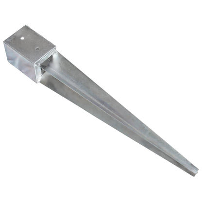Ground Spikes 6 pcs Silver 10x10x76 cm Galvanised Steel