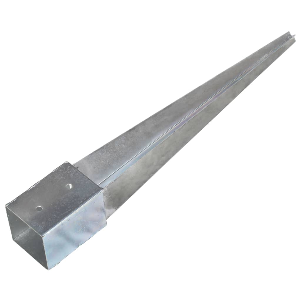 Ground Spikes 6 pcs Silver 10x10x76 cm Galvanised Steel