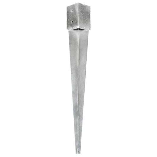 145424 vidaXL Ground Spikes 12 pcs Silver 10x10x91 cm Galvanised Steel