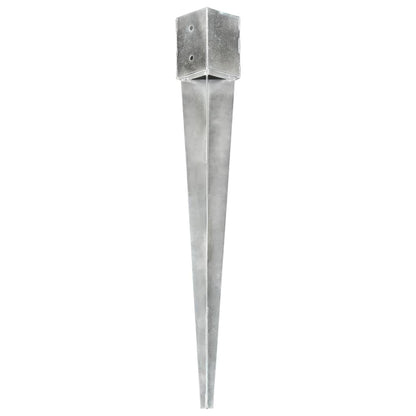 Ground Spikes 6 pcs Silver 12x12x89 cm Galvanised Steel
