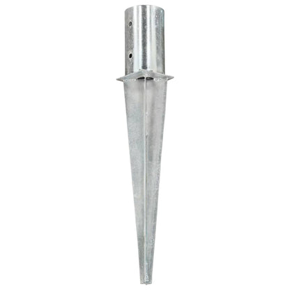 Ground Spikes 2 pcs Silver 8x61 cm Galvanised Steel
