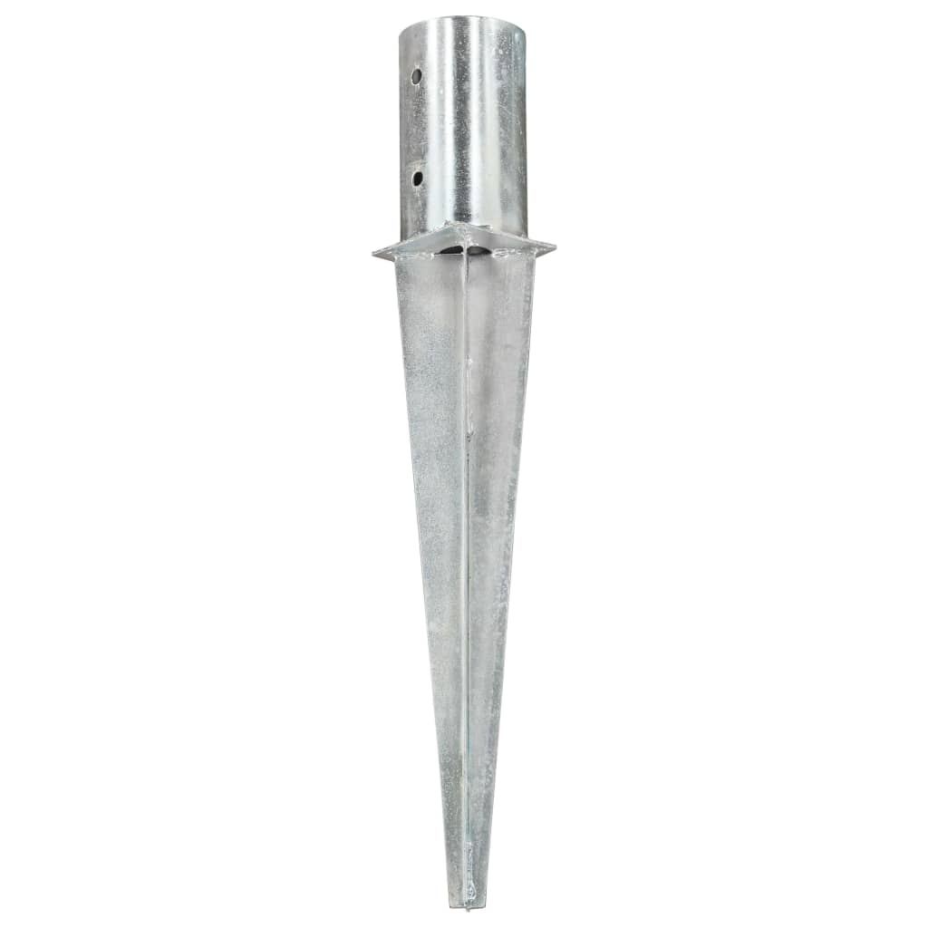 Ground Spikes 6 pcs Silver 8x61 cm Galvanised Steel