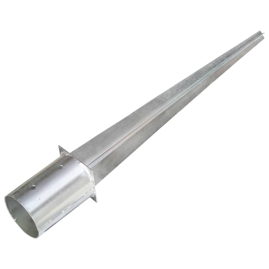 Ground Spikes 2 pcs Silver 10x76 cm Galvanised Steel
