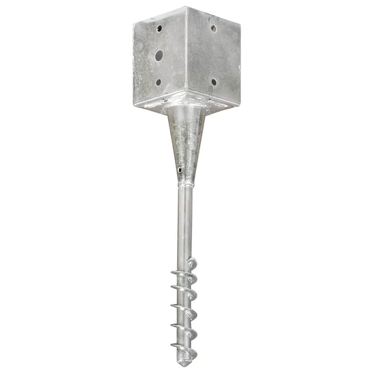 145444 vidaXL Ground Spikes 6 pcs Silver 12x12x56 cm Galvanised Steel