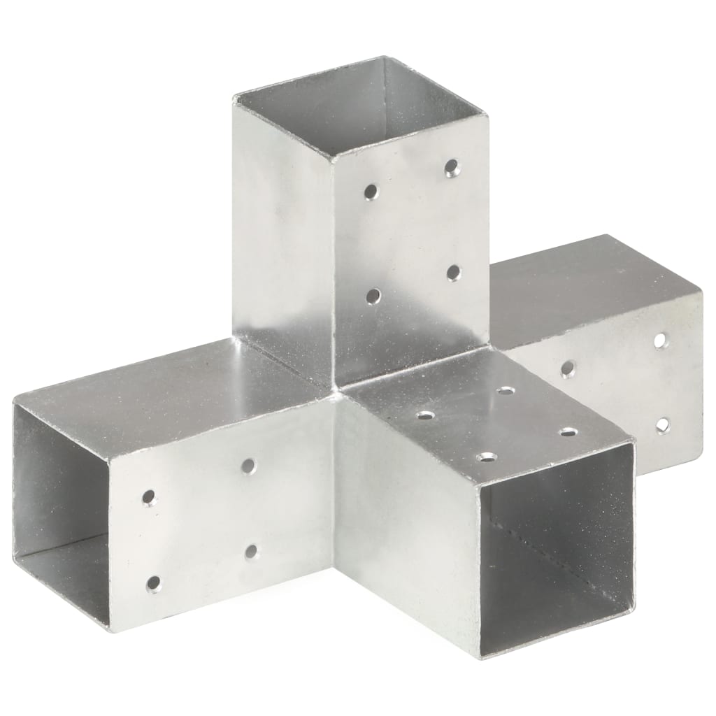 Post Connectors 4 pcs X Shape Galvanised Metal 71x71 mm