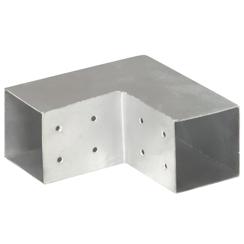 Post Connectors 4 pcs L Shape Galvanised Metal 81x81 mm