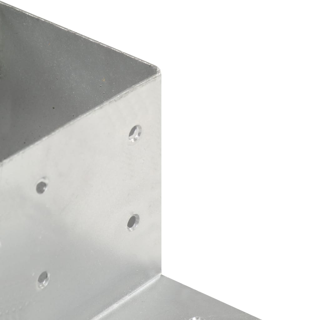 Post Connectors 4 pcs L Shape Galvanised Metal 81x81 mm
