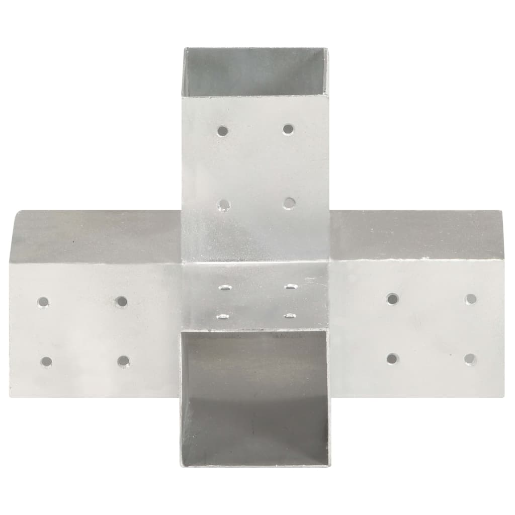 Post Connectors 4 pcs X Shape Galvanised Metal 81x81 mm