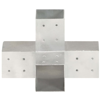 Post Connectors 4 pcs X Shape Galvanised Metal 81x81 mm