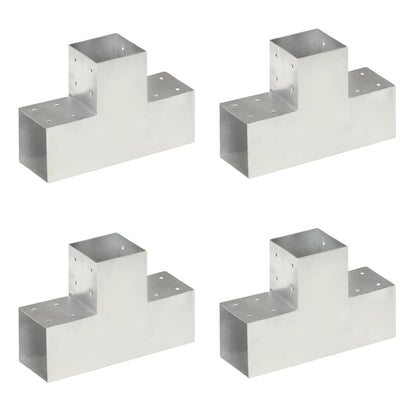 Post Connectors 4 pcs T Shape Galvanised Metal 101x101 mm