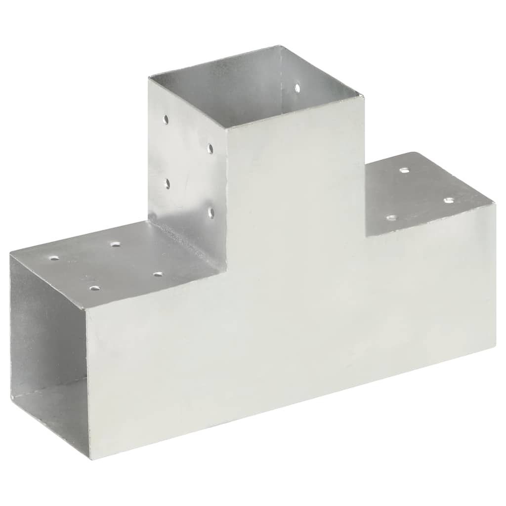 Post Connectors 4 pcs T Shape Galvanised Metal 101x101 mm