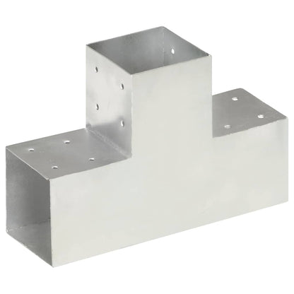 Post Connectors 4 pcs T Shape Galvanised Metal 101x101 mm
