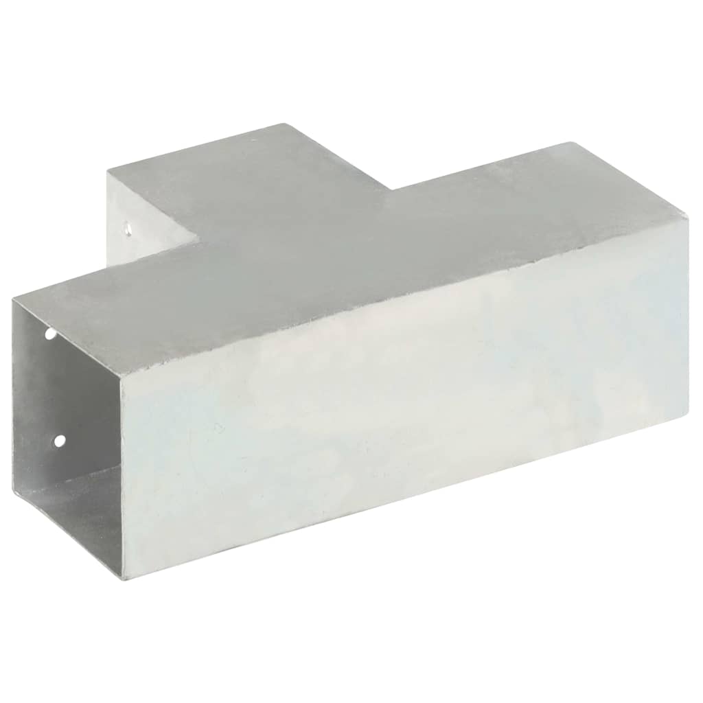 Post Connectors 4 pcs T Shape Galvanised Metal 101x101 mm