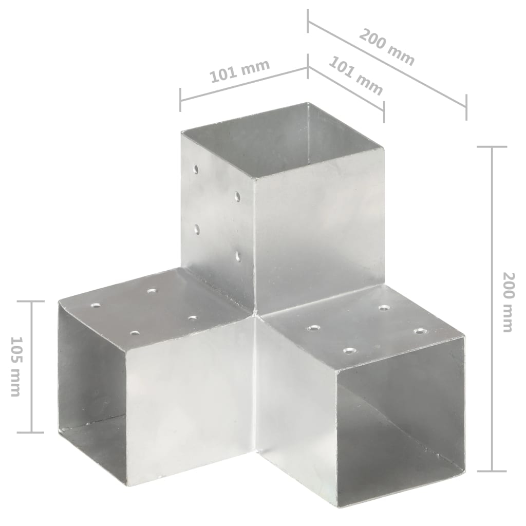 Post Connector Y Shape Galvanised Metal 101x101 mm