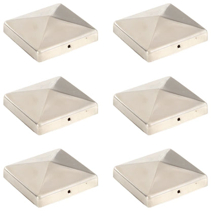 Pyramid Fence Post Caps 6 pcs Stainless Steel 101x101 mm