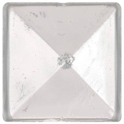 Pyramid Fence Post Caps 6 pcs Galvanised Metal 91x91 mm