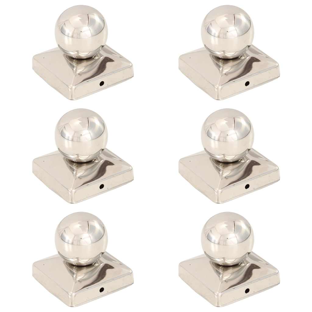 Post Caps 6 pcs Globe Final Stainless Steel 81x81 mm