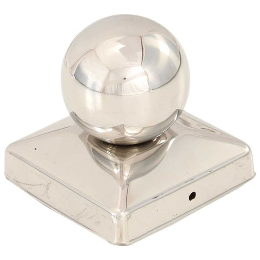 145494 vidaXL Post Caps 6 pcs Globe Final Stainless Steel 81x81 mm