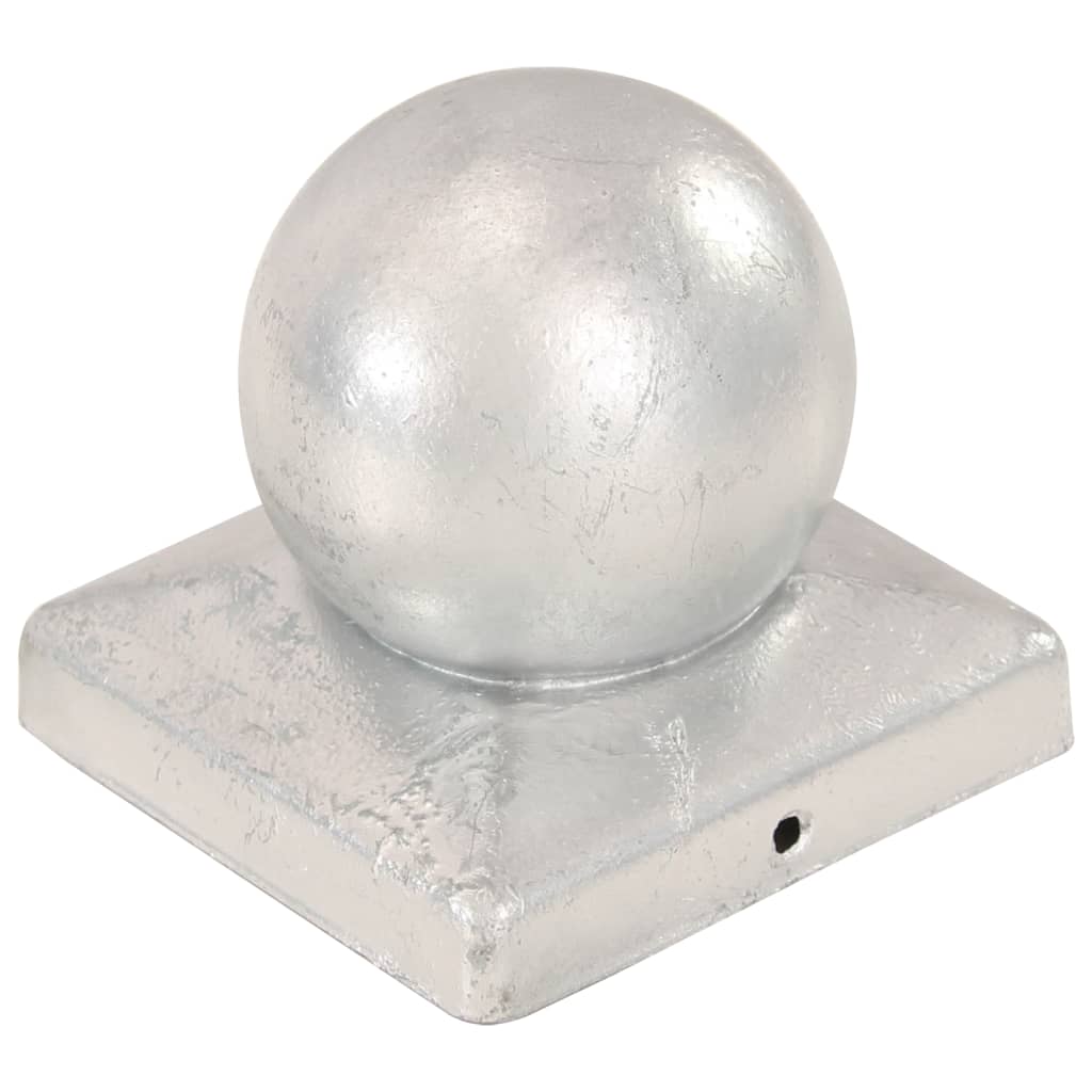 Post Caps 6 pcs Globe Final Galvanised Metal 101x101 mm