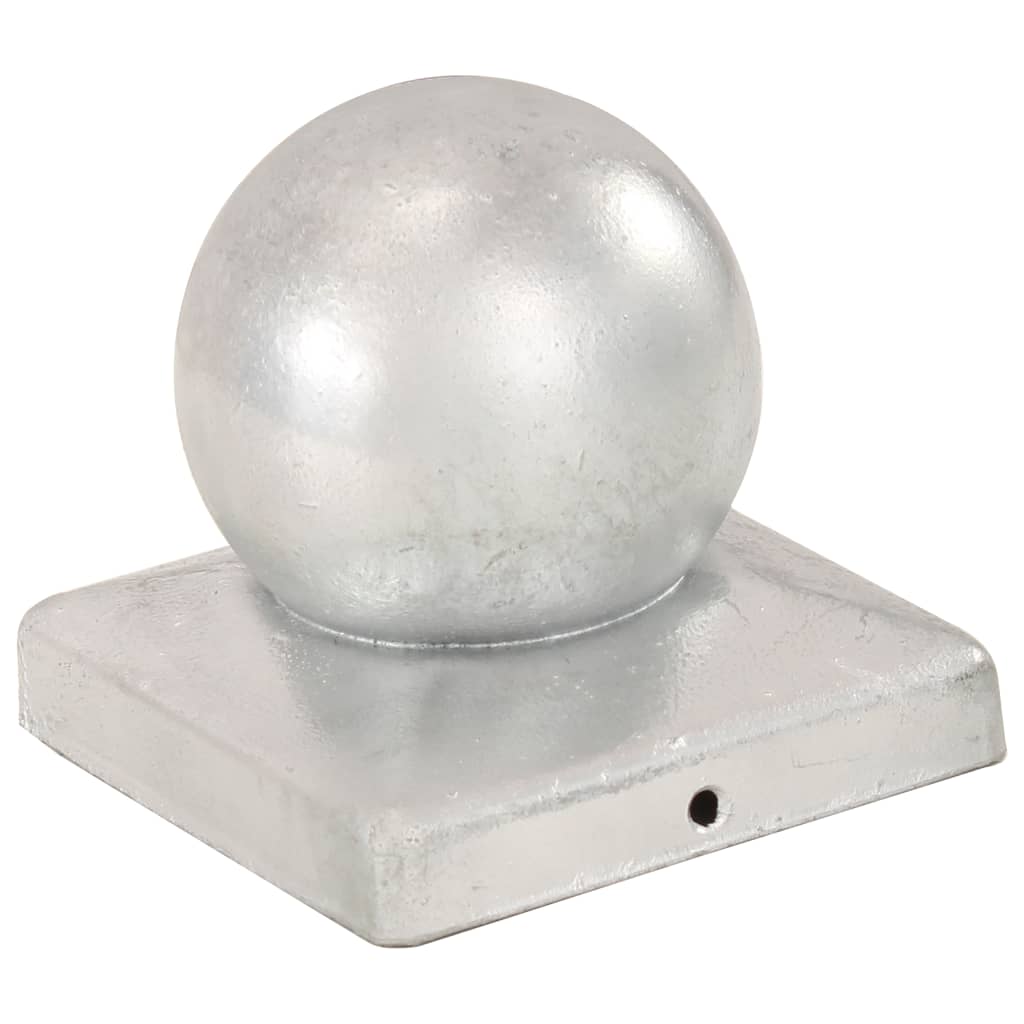 Post Caps 6 pcs Globe Final Galvanised Metal 101x101 mm