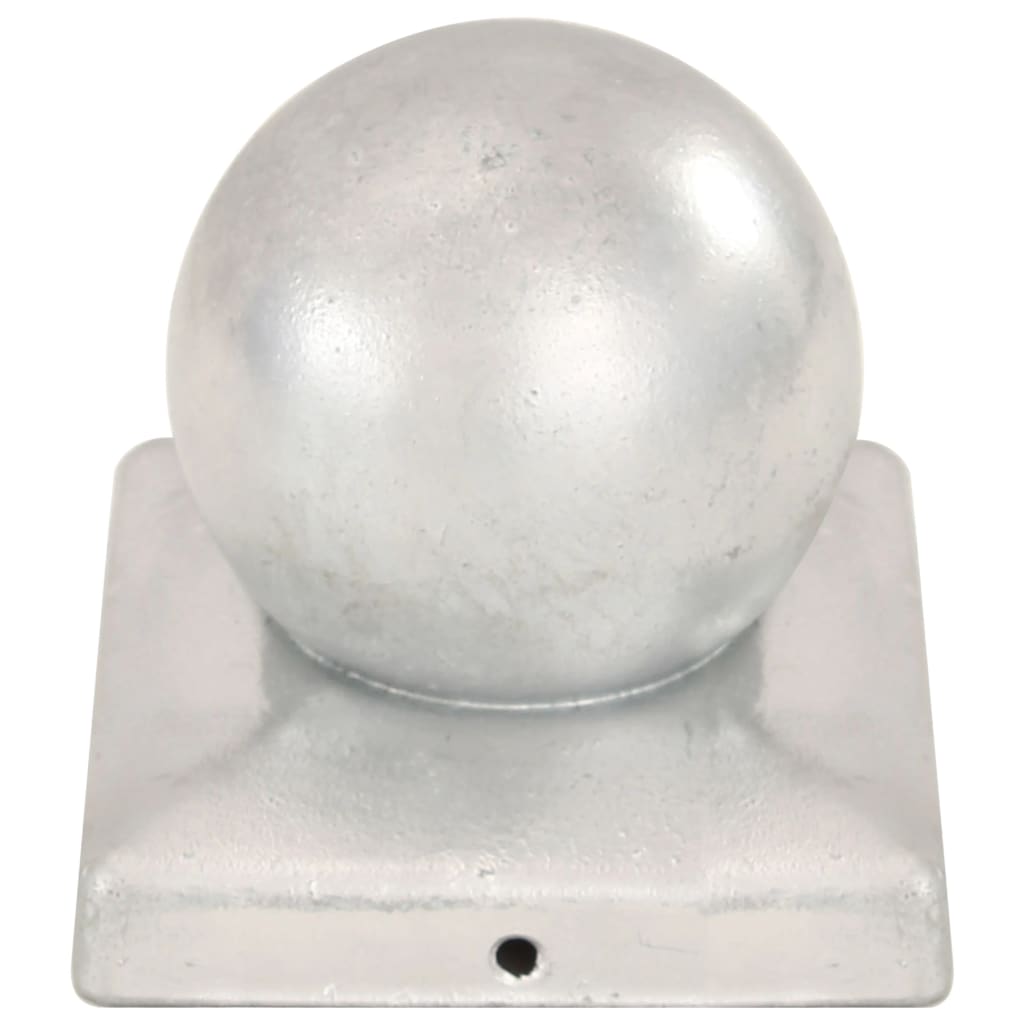 Post Caps 6 pcs Globe Final Galvanised Metal 101x101 mm