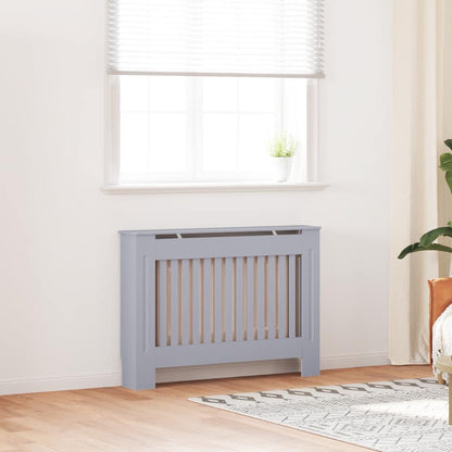 Radiator Cover Grey 112x19x81.5 cm Engineered Wood