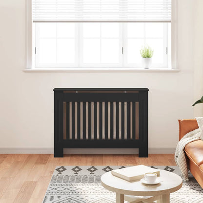 Radiator Cover Black 112x19x81.5 cm Engineered Wood