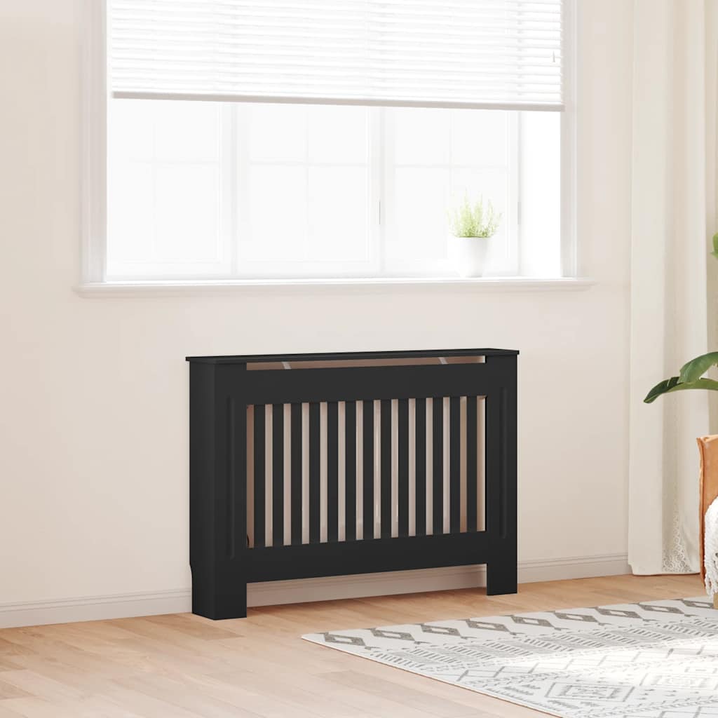 Radiator Cover Black 112x19x81.5 cm Engineered Wood