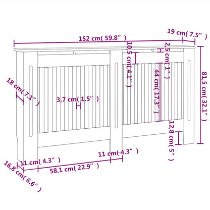 Radiator Cover Anthracite 152x19x81.5 cm MDF