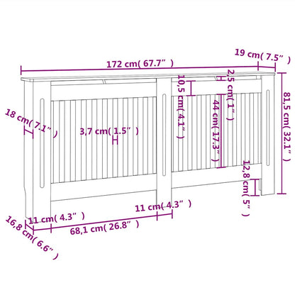 Radiator Cover Anthracite 172x19x81.5 cm MDF