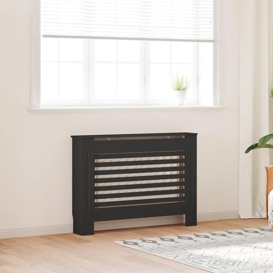 288183 vidaXL Radiator Cover Black 112x19x81,5 cm MDF