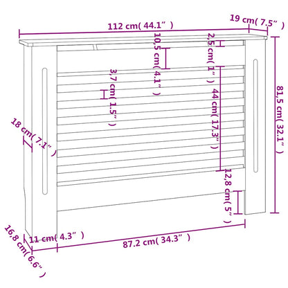 Radiator Cover 112x19x81.5 cm MDF