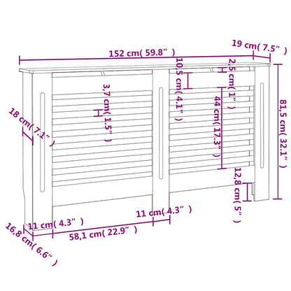 Radiator Cover Anthracite 152x19x81.5 cm MDF