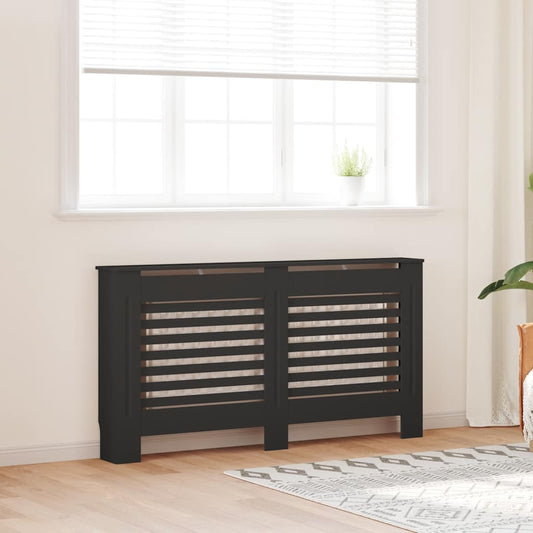 288186 vidaXL Radiator Cover Black 152x19x81,5 cm MDF