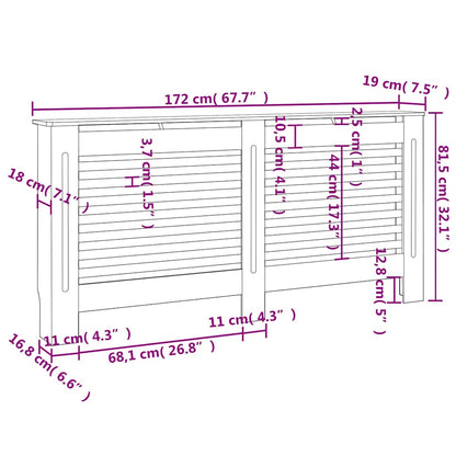 Radiator Cover Anthracite 172x19x81.5 cm MDF