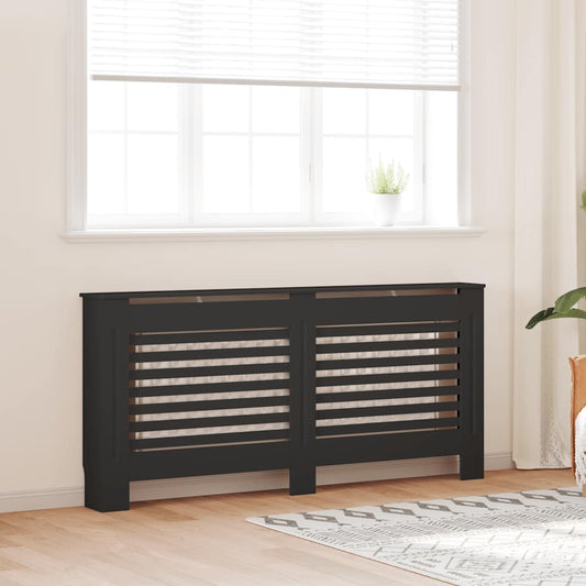 288189 vidaXL Radiator Cover Black 172x19x81,5 cm MDF
