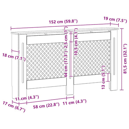 Radiator Cover Anthracite 152x19x81.5 cm MDF