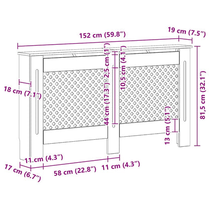 Radiator Cover 152x19x81.5 cm MDF